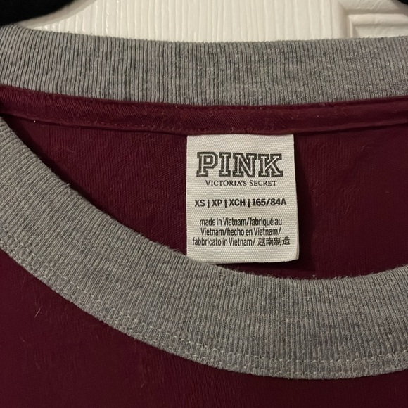 VS Pink collegiate burgundy long sleeve - Picture 3 of 5